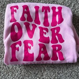 Amazon Women's Pink Sweater - Faith Over Fear